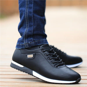 Casual Male Waterproof Sports PU Leather Sneakers