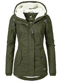 Women's Slim Fit Zip Up Plush Hooded Jacket Coat for Winter