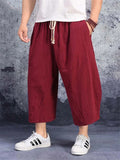 Casual Oversized Loose Plain Cropped Harem Pants