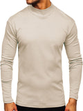 Men's Simple Style Half High Collar Long Sleeve Bottoming Shirt