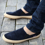 Men's Round Toe Breathable Comfy Flat Canvas Shoes for Summer