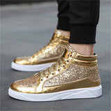 Men's Personality Casual High-top Sequins Martin Boots