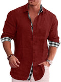 Men's Stylish Plaid Super Soft Cotton Lapel Shirts