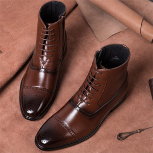 Men's Classic Gentleman Style Zipper Leather Boots