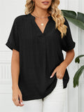 Women's Summer Thin V Neck Short Sleeve Pullover Chiffon T-shirts