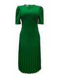 Summer New Short Sleeve Pleated Plus Size Lady Long Dress