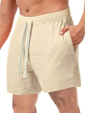 Men's Summer Sandy Beach Drawstring Sports Shorts with Pocket