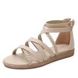 Women's Bohemian Woven Flat Roman Sandals for Summer