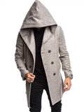 Men's Fashion Hooded Woolen Trench Coat