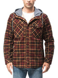 Men's Fashion Warm Fleece Lining Hooded Plaid Jackets for Winter