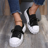 Fashion Thick Sole Round Toe Lace-Up Leisure Shoes