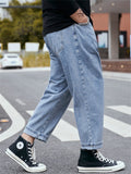 Men's Fashion Loose Straight-Leg Casual Harem Pants Denim Jeans