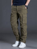 Men's Cozy 100% Cotton Multi Pockets Cargo Pants