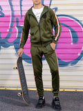 Male Casual Loose Comfort Hooded Running Suits