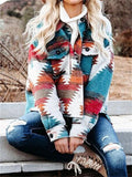 Ethnic Style Aztec Print Woolen Jackets for Women