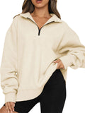 Women's Comfy Casual Half Zip Long Sleeved Sweatshirt