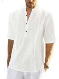 Male Fashion Casual Cozy Linen Button Shirts