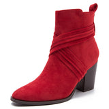 Fashion Pointed Toe High Heels Women Grace Suede Ankle Boots