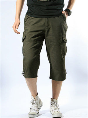 Men's Large Size Outdoor Camouflage Thin Cropped Pants