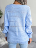 Women's Casual Loose Hollow Out Off Shoulder Knitted Sweaters