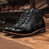 Men Vintage Leather Ankle Boots