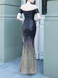 Shimmering Sequined Sweetheart Neckline Trumpet Dress for Formal Party