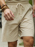 Men's Summer Wide Leg Solid Color Loose Drawstring Shorts