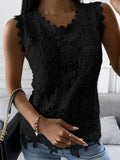 Women's Lace Jacquard Sleeveless Tank Shirts