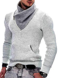 Men's Chic Shawl Collar Slim Fit Pocket Knitted Sweater