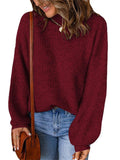 Simple Style Daily Extra Loose Long Sleeve Knitted Women Sweater