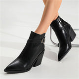 Vintage London Style Zipper Chunky Heels Chelsea Women Boots