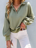 Ladies Trendy Autumn Solid Color Extendible Sweatshirt