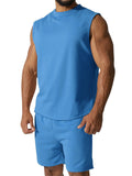 Men's Summer Breathable Sleeveless Round Neck Sports Sets