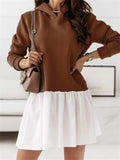 Women's Sweet Leisure Solid Long Sleeve Hooded Dresses