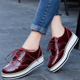 London Style Campus Thick Outsole Cow Leather Women Loafers