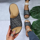 Thick Bottom Crystal Open Toe Slippers for Ladies