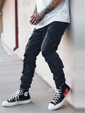 Male Casual Loose Fit Straight Leg Cargo Trousers