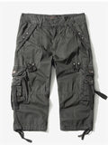 Men’s Relaxed Fit Below Knee 3/4 Length Cargo Shorts