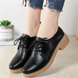 New Soft Leather Cozy Flat Lace Up Round Toe Shoes