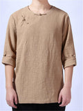 Vintage Simple Style Casual Comfort Loose Long Sleeve T-Shirt