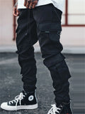 Male Casual Loose Fit Straight Leg Cargo Trousers