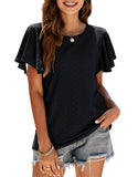 Ladies Summer Loose Ruffle Sleeve T-shirts