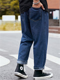 Men's Fashion Loose Straight-Leg Casual Harem Pants Denim Jeans