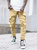 Male Casual Loose Fit Straight Leg Cargo Trousers