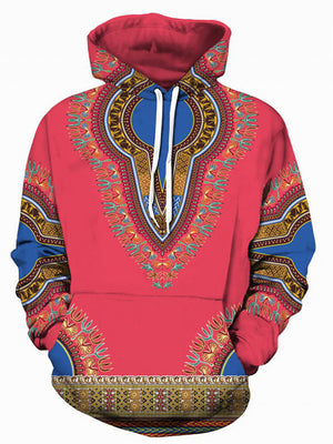 Printed Long Sleeve Hoodies With Pockets