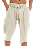 Casual Loose Men's Cotton Linen 3/4 Pants