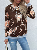 Women's Casual Comfort Floral Print Long Sleeve Hoodies