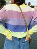 Casual Contrast Color Turtle Neck Sweaters